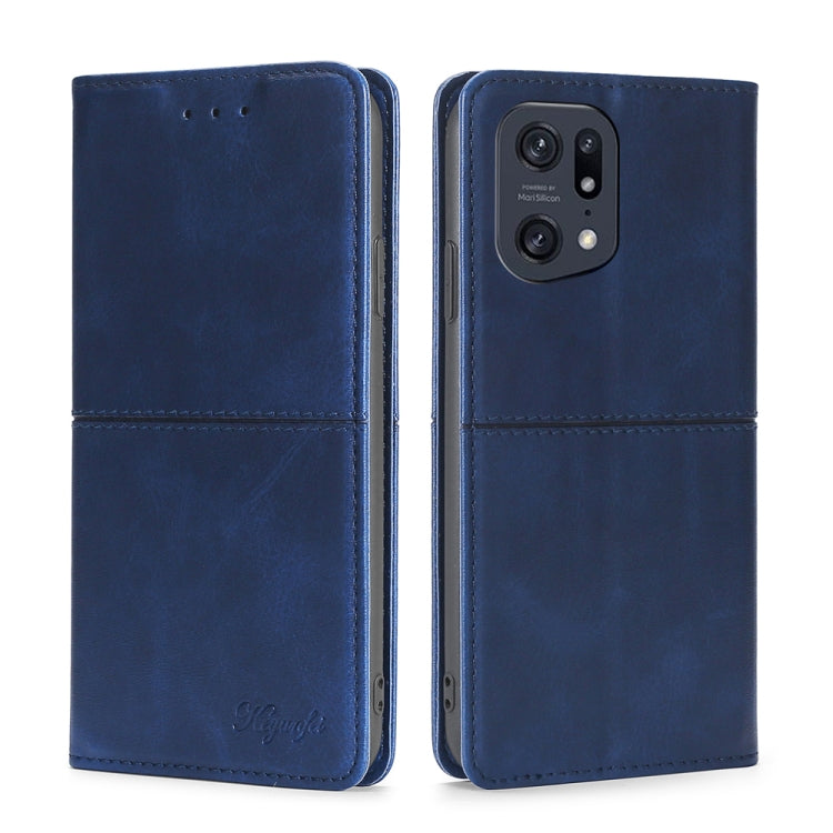 For OPPO Find X5 Pro Cow Texture Magnetic Horizontal Flip Leather Phone Case