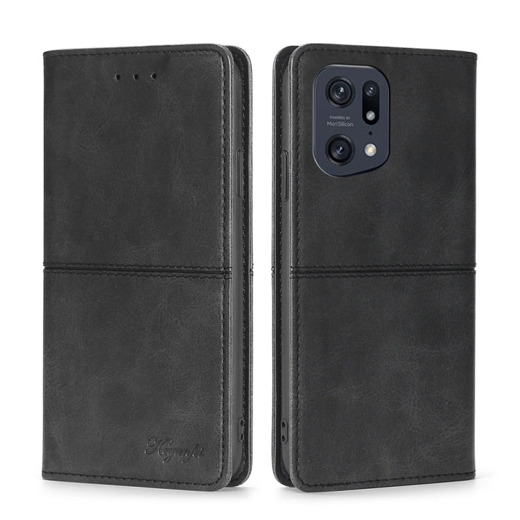 For OPPO Find X5 Pro Cow Texture Magnetic Horizontal Flip Leather Phone Case