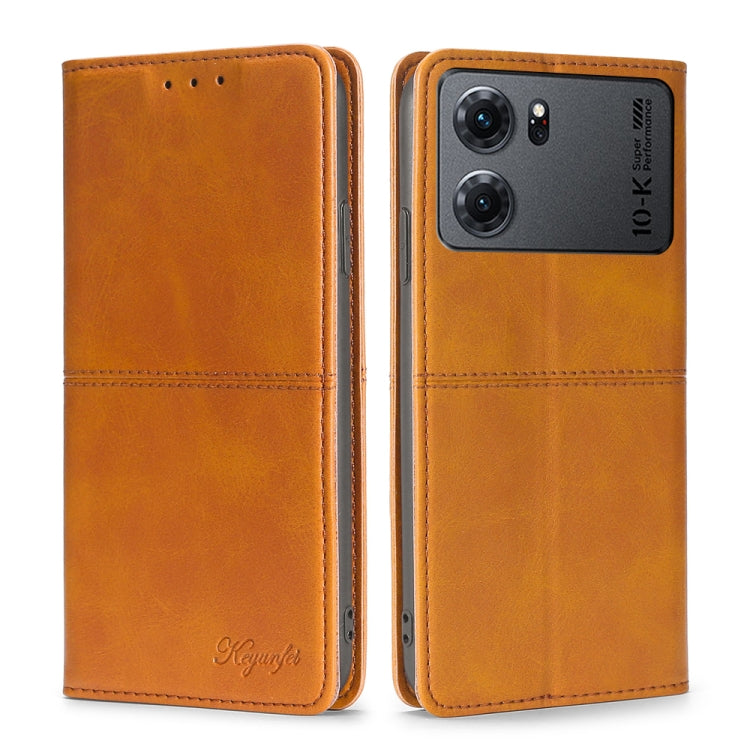 For OPPO K10 5G Cow Texture Magnetic Horizontal Flip Leather Phone Case