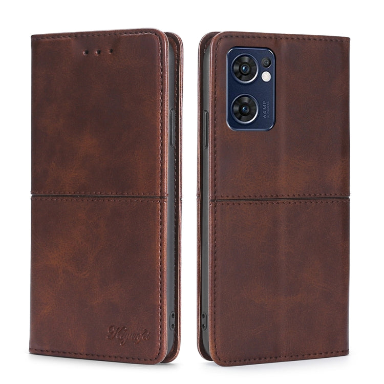 For OPPO Reno7 5G Global/Find X5 Lite Cow Texture Magnetic Horizontal Flip Leather Phone Case