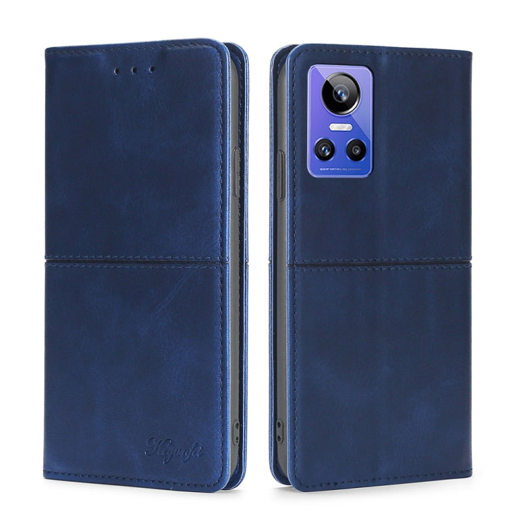 For OPPO Realme GT Neo3 Cow Texture Magnetic Horizontal Flip Leather Phone Case