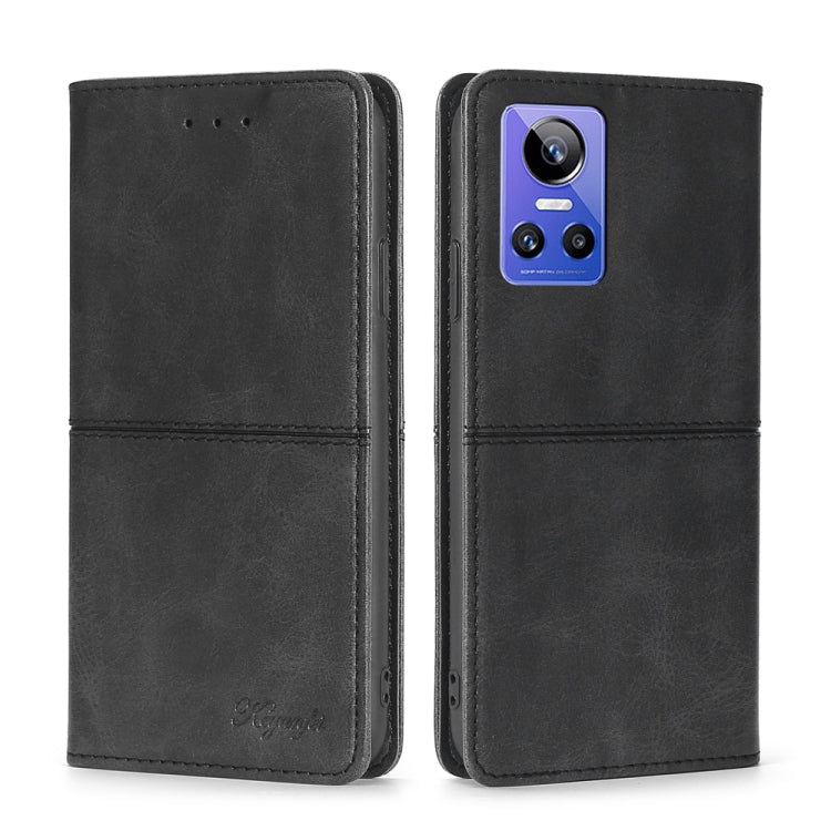 For OPPO Realme GT Neo3 Cow Texture Magnetic Horizontal Flip Leather Phone Case