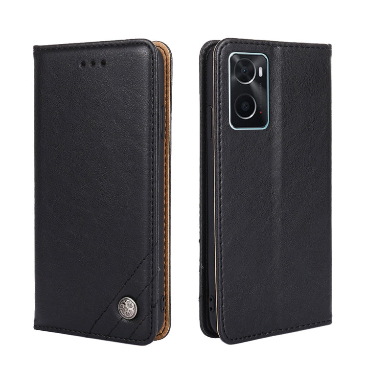 For OPPO A36/A76 4G Global Non-Magnetic Retro Texture Horizontal Flip Leather Phone Case
