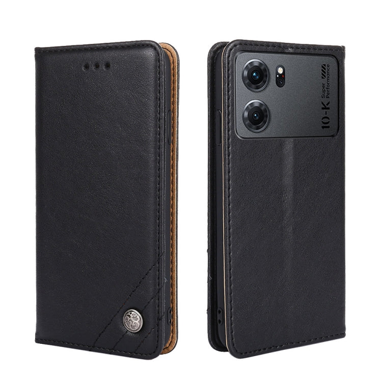 For OPPO K10 5G Non-Magnetic Retro Texture Horizontal Flip Leather Phone Case