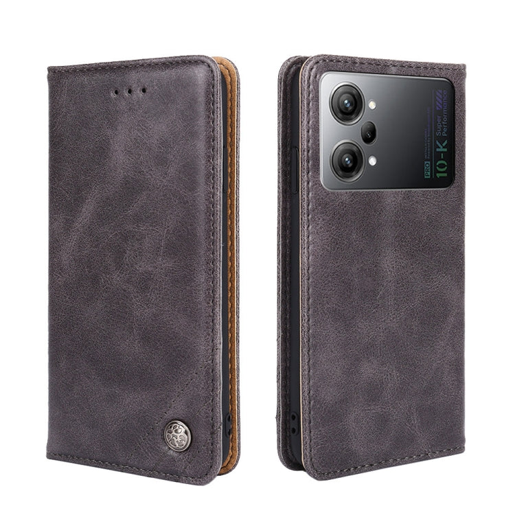 For OPPO K10 Pro 5G Non-Magnetic Retro Texture Horizontal Flip Leather Phone Case