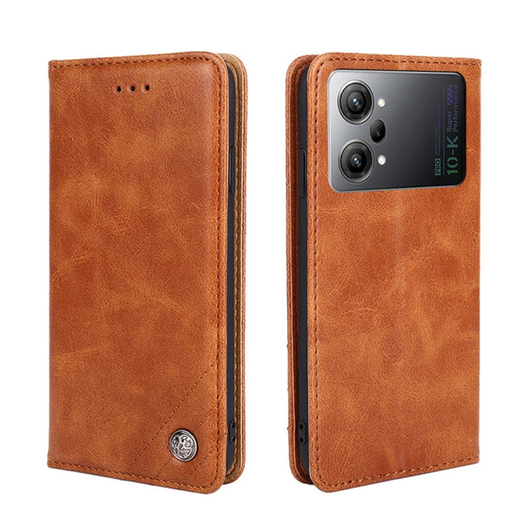For OPPO K10 Pro 5G Non-Magnetic Retro Texture Horizontal Flip Leather Phone Case