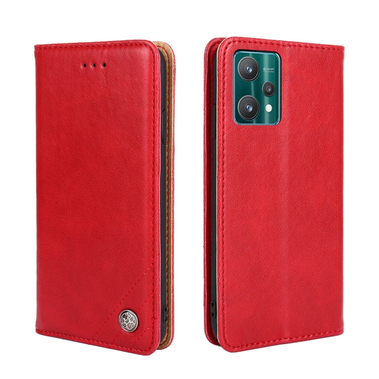 For OPPO Realme 9 Pro Non-Magnetic Retro Texture Horizontal Flip Leather Phone Case