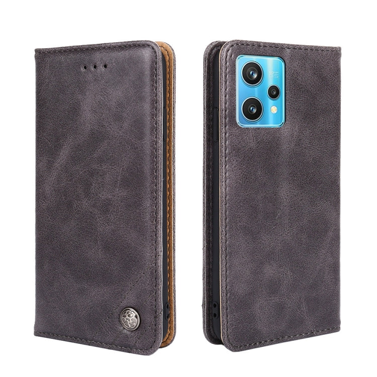 For OPPO Realme 9 Pro+ Non-Magnetic Retro Texture Horizontal Flip Leather Phone Case