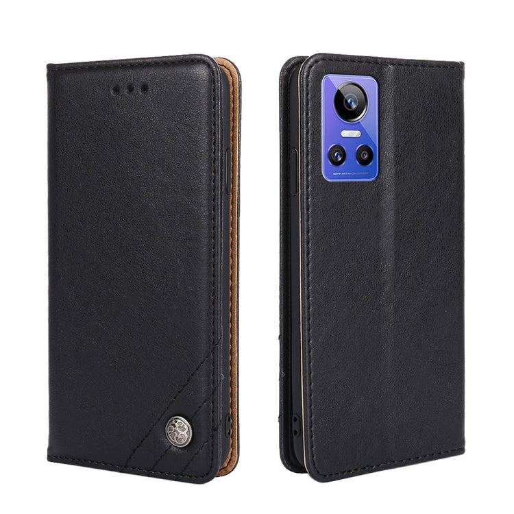 For OPPO Realme GT Neo 3 Non-Magnetic Retro Texture Horizontal Flip Leather Phone Case