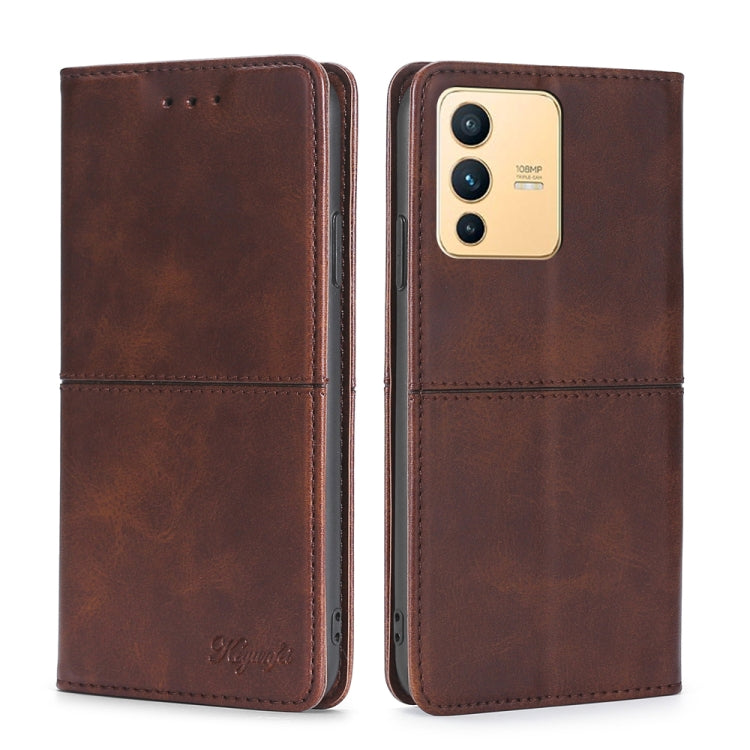 For vivo S12 5G/V23 Cow Texture Magnetic Horizontal Flip Leather Phone Case
