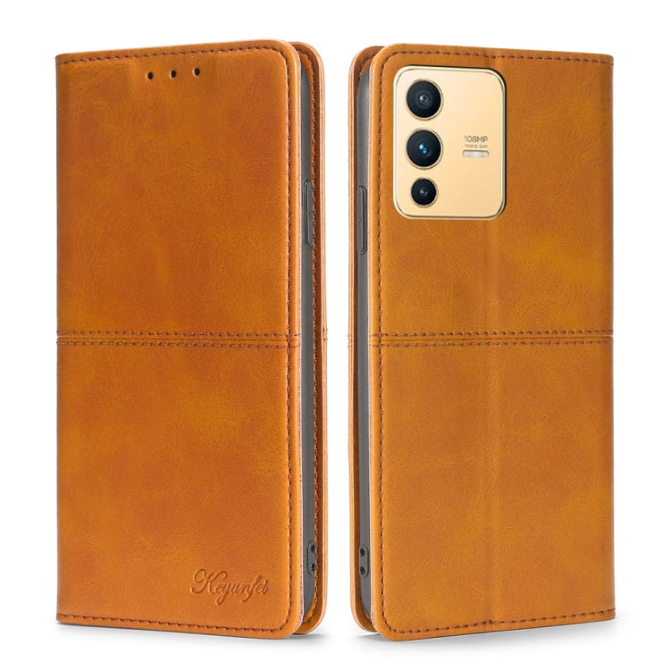For vivo S12 5G/V23 Cow Texture Magnetic Horizontal Flip Leather Phone Case