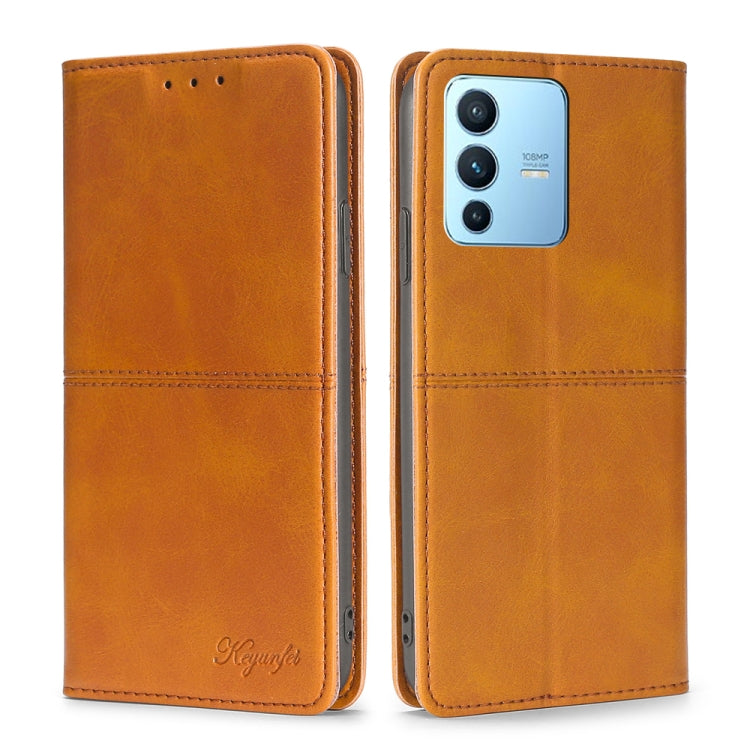 For vivo S12 Pro 5G/V23 Pro Cow Texture Magnetic Horizontal Flip Leather Phone Case