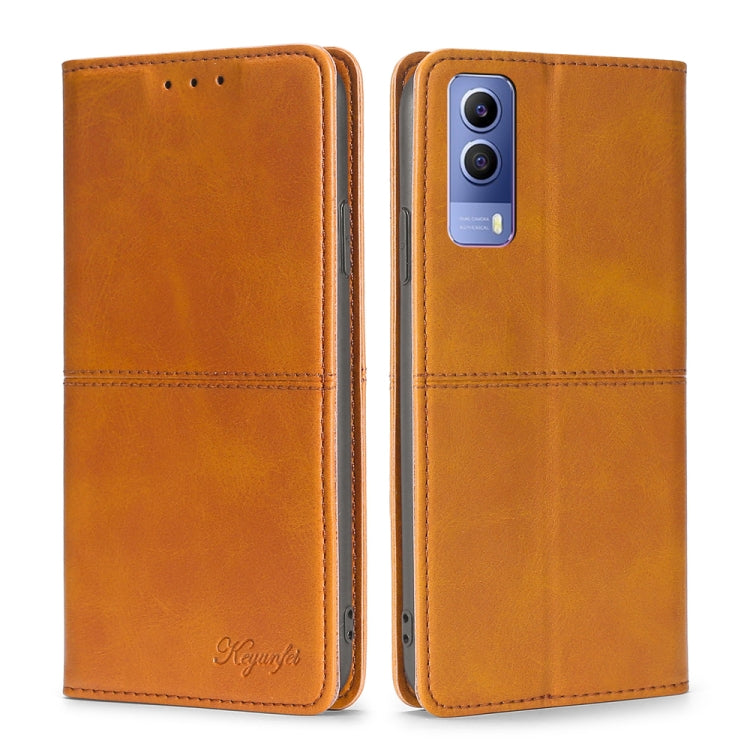 For vivo Y53S 5G/iQOO Z5X/T1X Cow Texture Magnetic Horizontal Flip Leather Phone Case