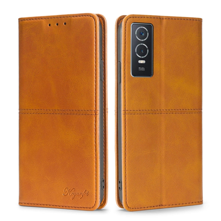 For vivo Y76S/Y74S Cow Texture Magnetic Horizontal Flip Leather Phone Case