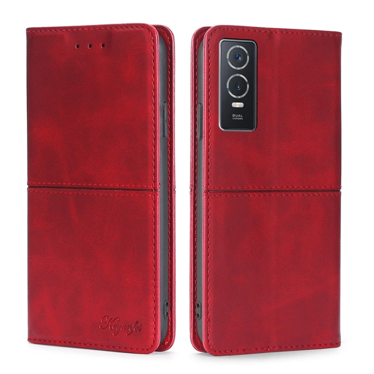 For vivo Y76S/Y74S Cow Texture Magnetic Horizontal Flip Leather Phone Case