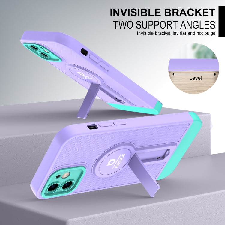 For iPhone 12 Small Tail Holder TPU+PC Phone Case