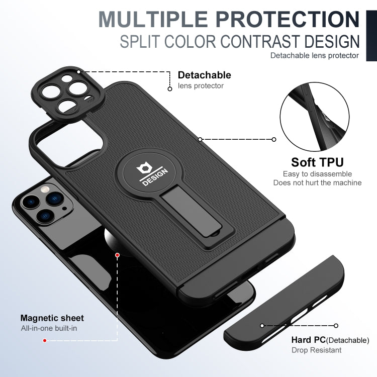 For iPhone 11 Pro Small Tail Holder TPU+PC Phone Case