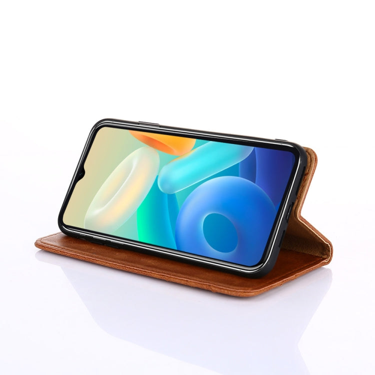 For vivo iQOO U5 5G Non-Magnetic Retro Texture Leather Phone Case