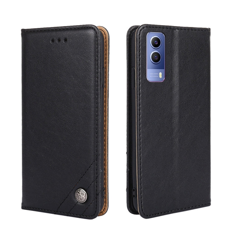 For vivo Y53s 5G/IQOO Z5X/T1X Non-Magnetic Retro Texture Leather Phone Case