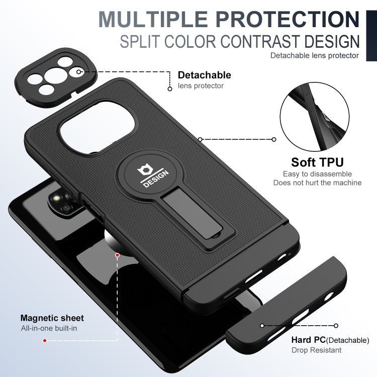 For Xiaomi Poco X3 / X3 Pro Small Tail Holder TPU+PC Phone Case