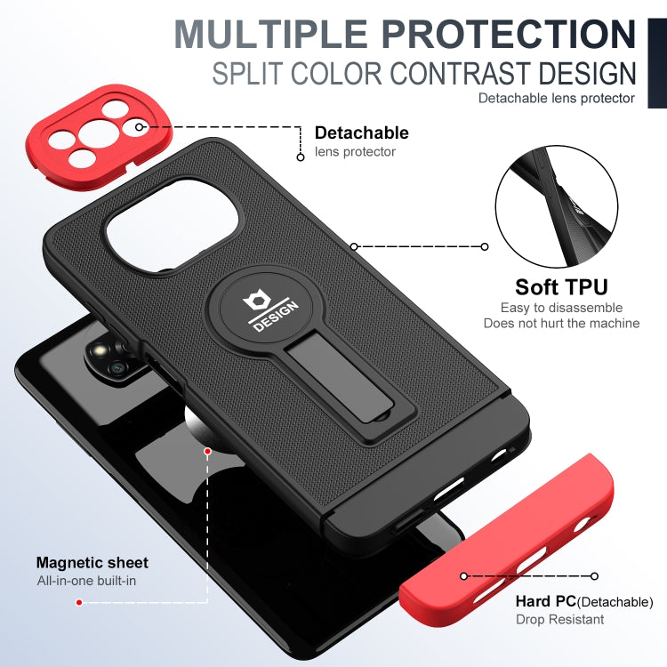 For Xiaomi Poco X3 / X3 Pro Small Tail Holder TPU+PC Phone Case