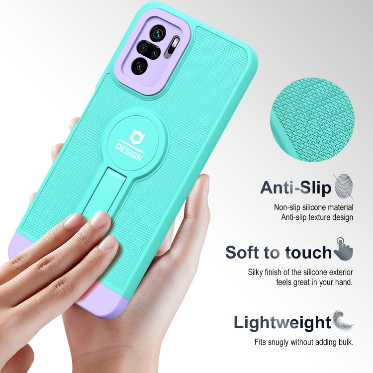 For Xiaomi Redmi Note 10 4G / Note 10S Small Tail Holder TPU+PC Phone Case