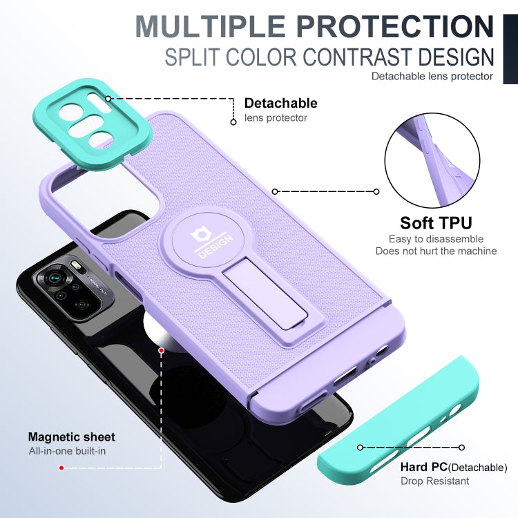 For Xiaomi Redmi Note 10 4G / Note 10S Small Tail Holder TPU+PC Phone Case