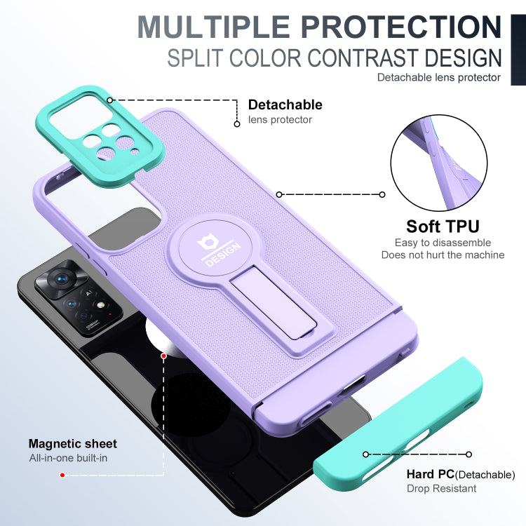 For Xiaomi Redmi Note 11 4G 2022 / Note 11S Small Tail Holder TPU+PC Phone Case