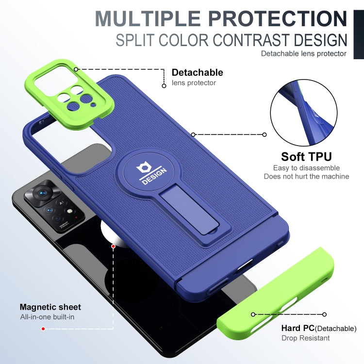 For Xiaomi Redmi Note 11 Pro 2022 4G / 5G Small Tail Holder TPU+PC Phone Case