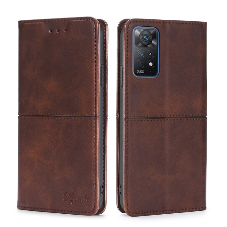 For Xiaomi Redmi Note 11 Pro 4G/Redmi Note11 Pro 5G Global Cow Texture Magnetic Horizontal Flip Leather Phone Case