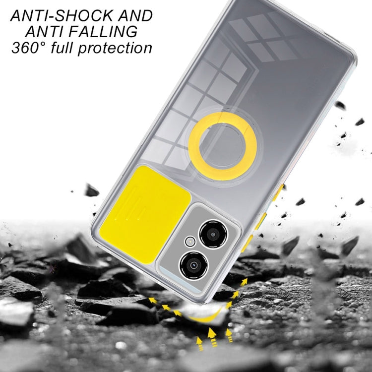 For Xiaomi Poco M4 5G Sliding Camera Cover Design TPU Protective Phone Case with Ring Holder