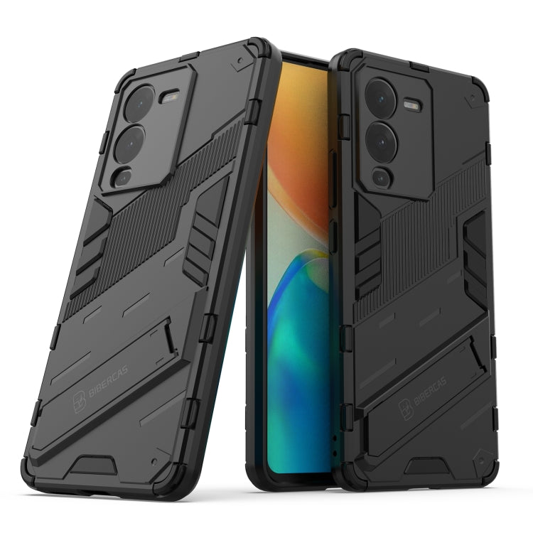 For vivo S15 Punk Armor PC + TPU Phone Case with Holder