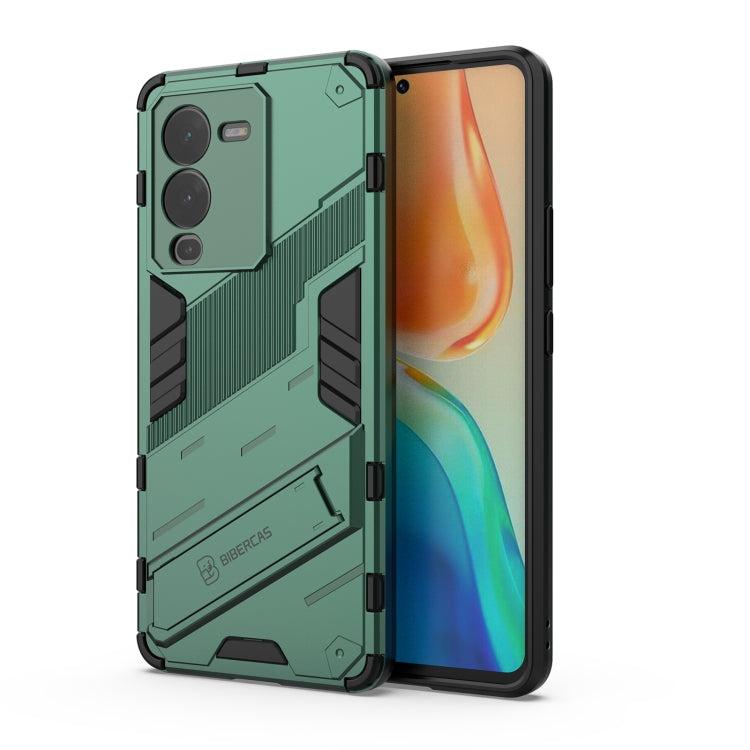 For vivo S15 Punk Armor PC + TPU Phone Case with Holder