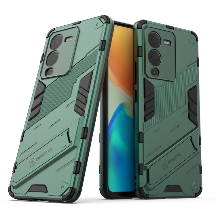 For vivo S15 Punk Armor PC + TPU Phone Case with Holder