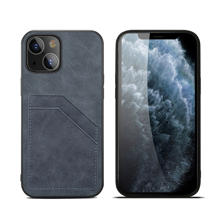 For iPhone 13 Card Slots Full Coverage PU+TPU Phone Case