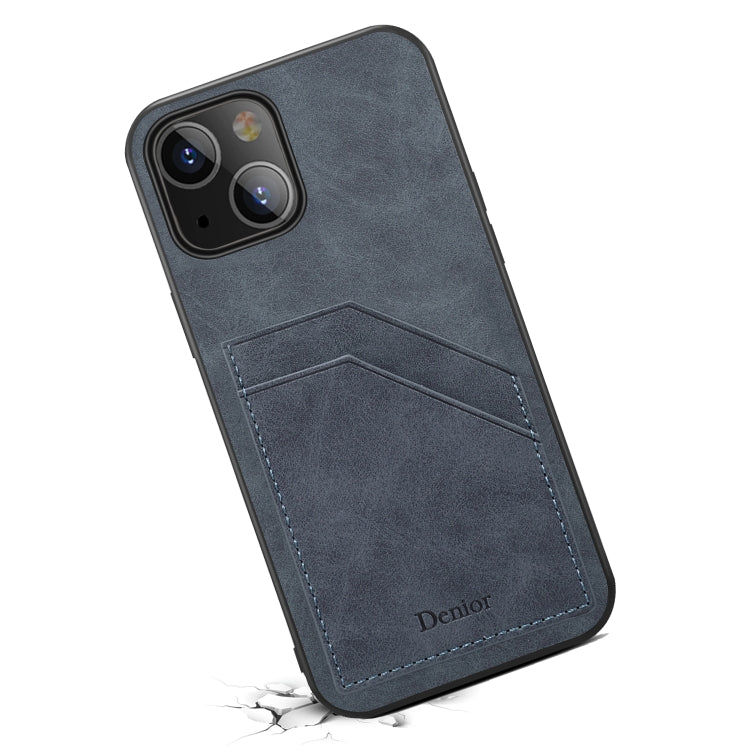 For iPhone 13 Card Slots Full Coverage PU+TPU Phone Case