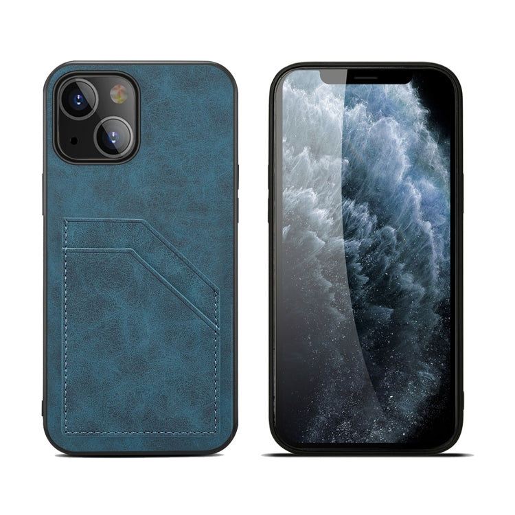 For iPhone 13 Card Slots Full Coverage PU+TPU Phone Case