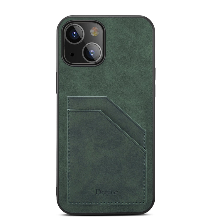 For iPhone 13 Card Slots Full Coverage PU+TPU Phone Case