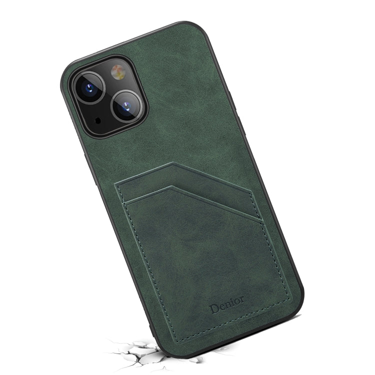 For iPhone 13 Card Slots Full Coverage PU+TPU Phone Case