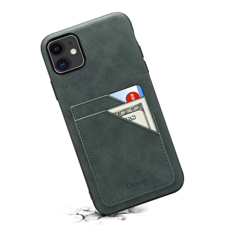 For iPhone 12 mini Card Slots Full Coverage PU+TPU Phone Case