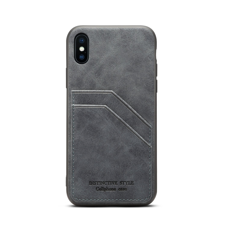 For iPhone X / XS Card Slots Full Coverage PU+TPU Phone Case