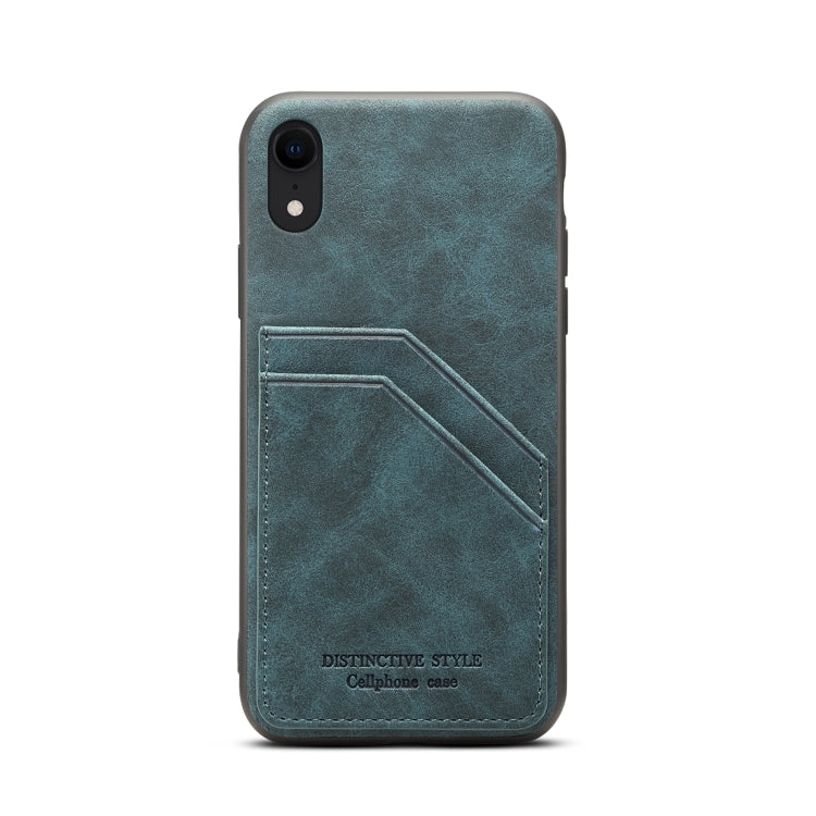 For iPhone XR Card Slots Full Coverage PU+TPU Phone Case
