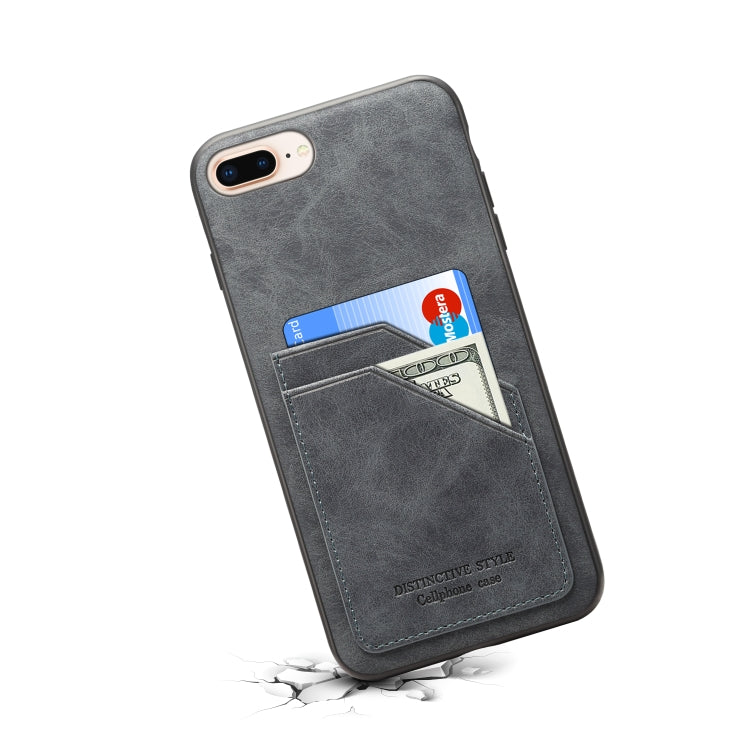 Card Slots Full Coverage PU+TPU Phone Case For iPhone 8 Plus / 7 Plus