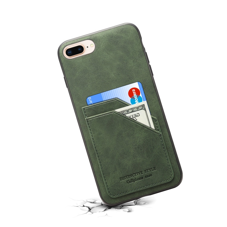 Card Slots Full Coverage PU+TPU Phone Case For iPhone 8 Plus / 7 Plus