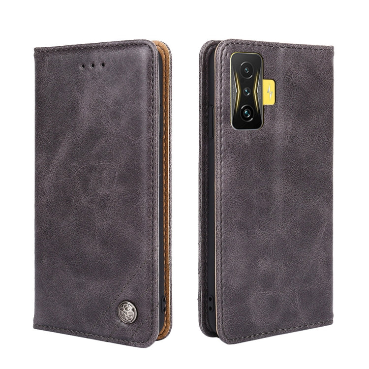 For Xiaomi Redmi K50 Gaming/Poco F4 GT Non-Magnetic Retro Texture Leather Phone Case
