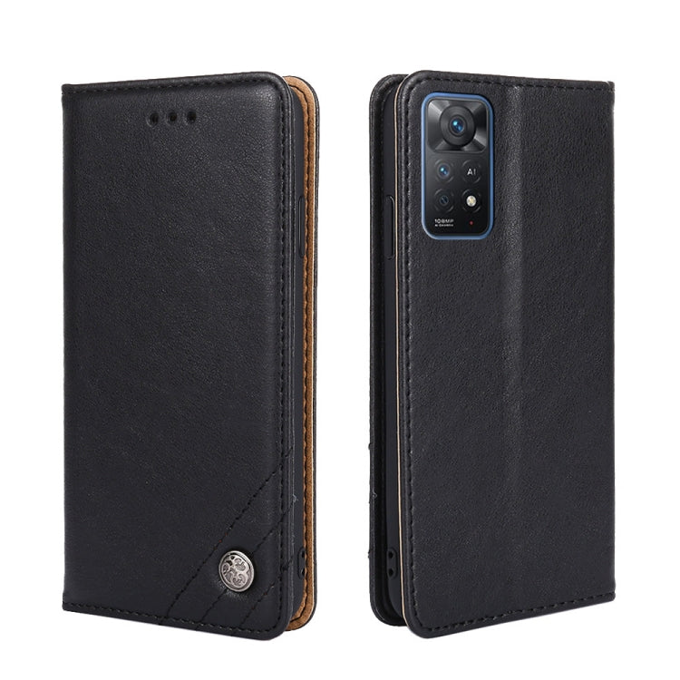 For Xiaomi Redmi Note 11 Pro 4G Global/Redmi Note 11 Pro 5G Global Non-Magnetic Retro Texture Leather Phone Case