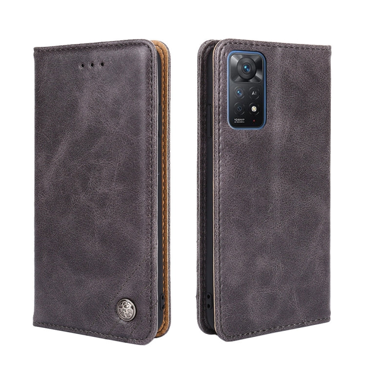 For Xiaomi Redmi Note 11 Pro 4G Global/Redmi Note 11 Pro 5G Global Non-Magnetic Retro Texture Leather Phone Case