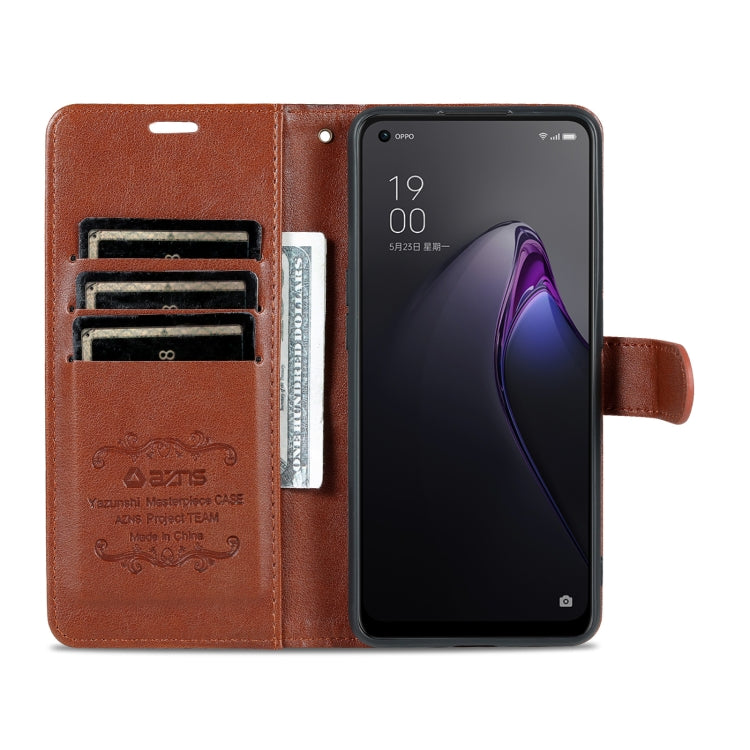 For OPPO Reno8/Reno8 Pro AZNS Sheepskin Texture Flip Leather Phone Case