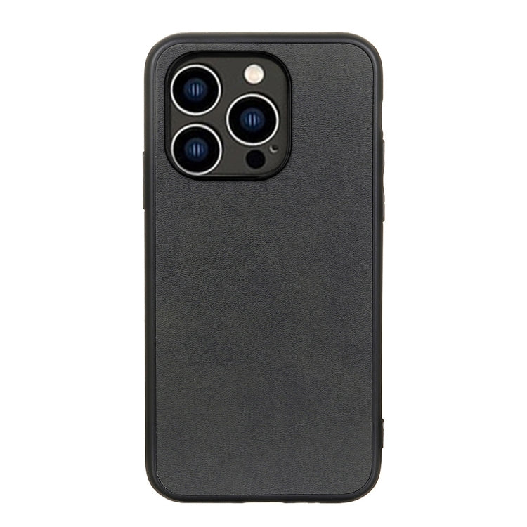 For iPhone 14 Pro Accurate Hole Two-color Calf Texture Shockproof Phone Case