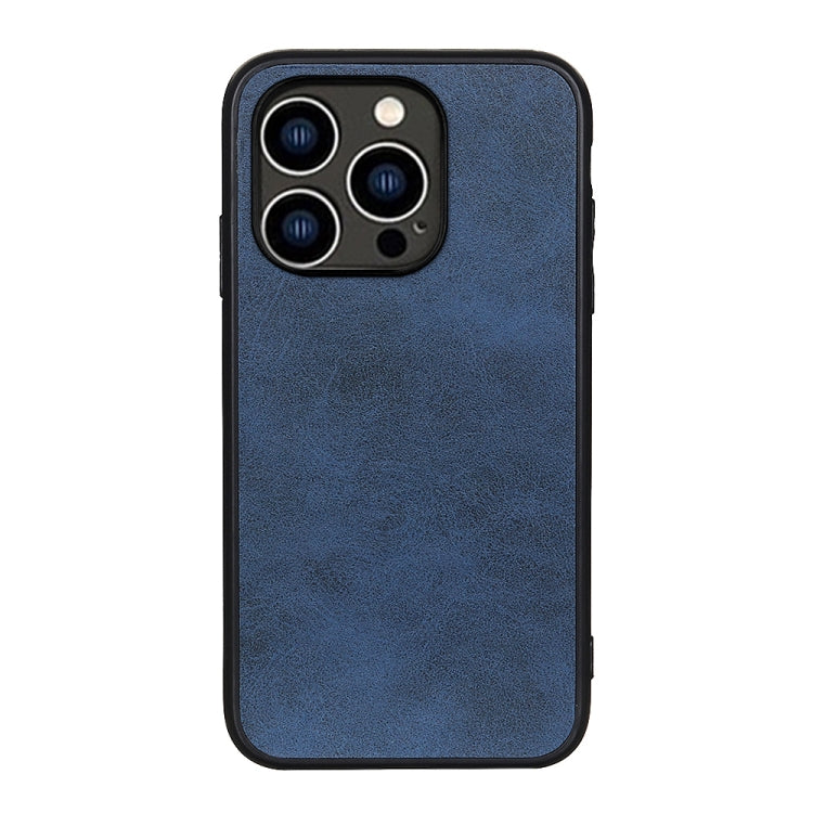 For iPhone 14 Pro Accurate Hole Two-color Calf Texture Shockproof Phone Case